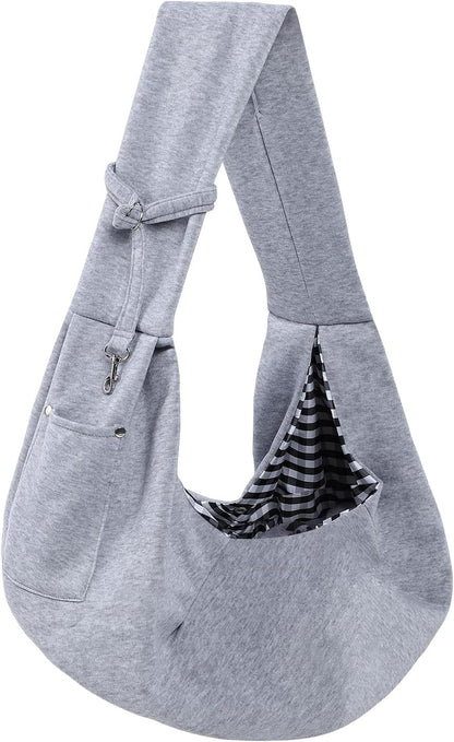 Dog Carrier Sling - Reversible Puppy Carrier Purse with Storage Pocket, Hand-Free Dog Sling Carrier for Carry Small Dogs and Cats, Travel Safety Harness, Dog and Cat Harness (Pink)